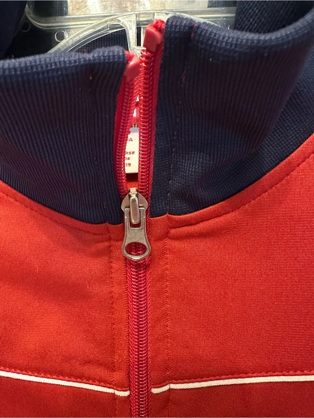 Vintage Levi’s Red Full Zip Track Jacket Retro Athletic Stripe Zip Up Large